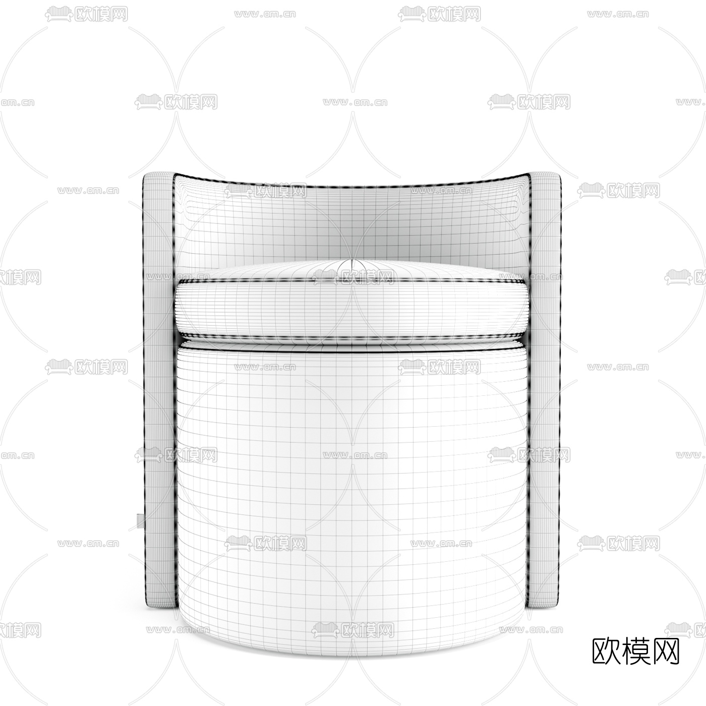 现代布艺圆凳3d模型下载（渲染图7）