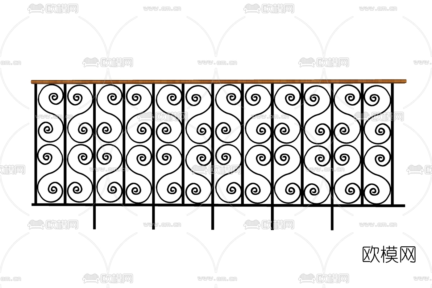 欧式铁艺围栏免费su模型下载