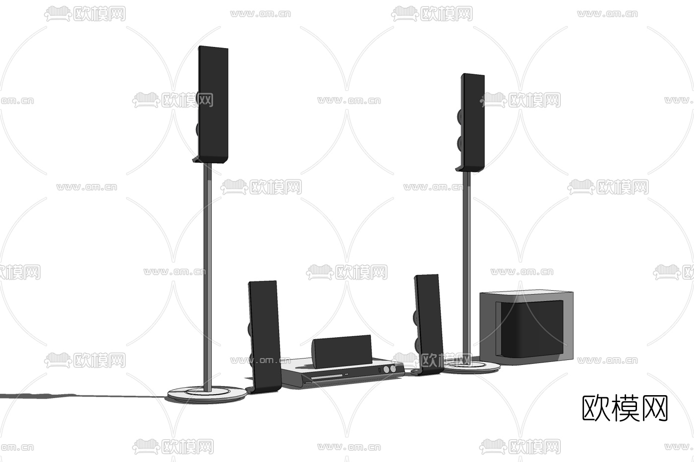 现代音响免费su模型下载