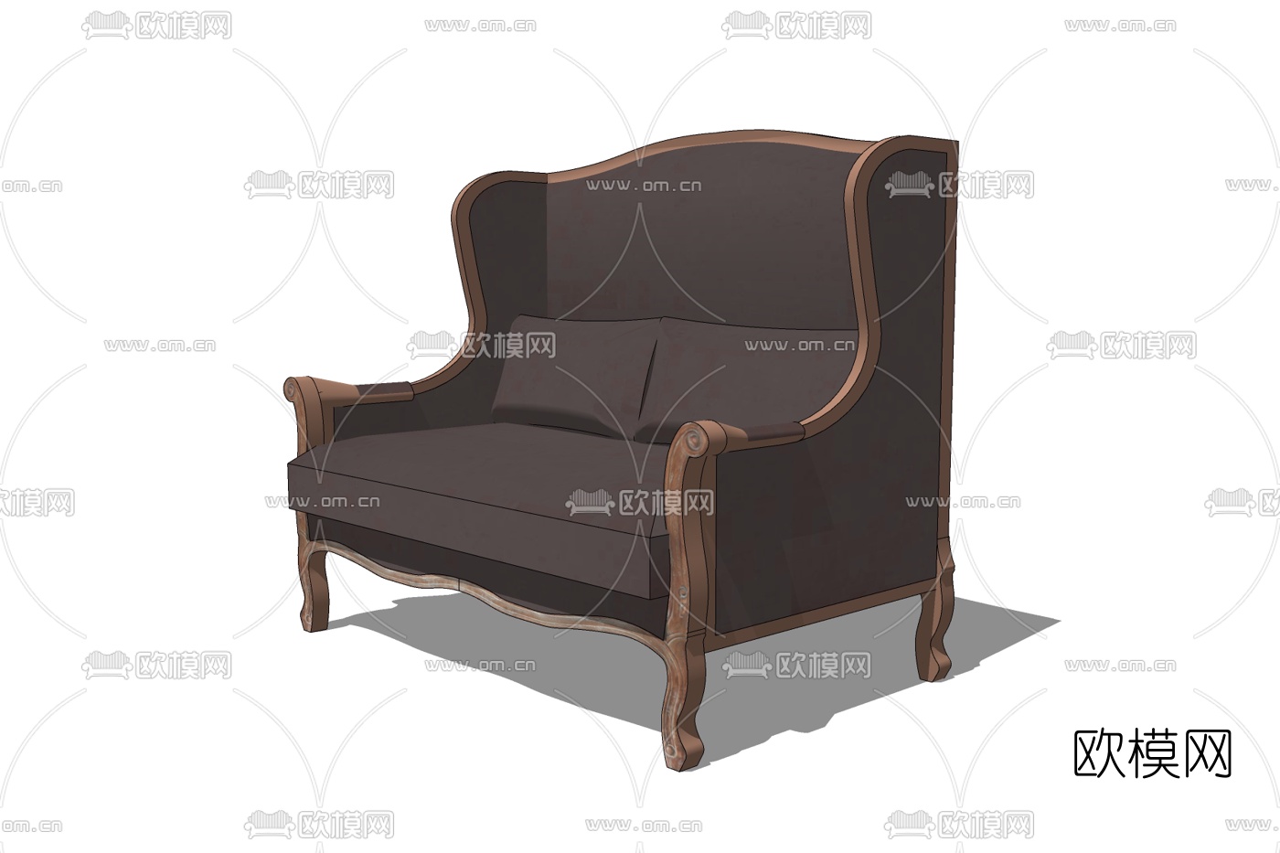 简欧双人沙发免费su模型下载