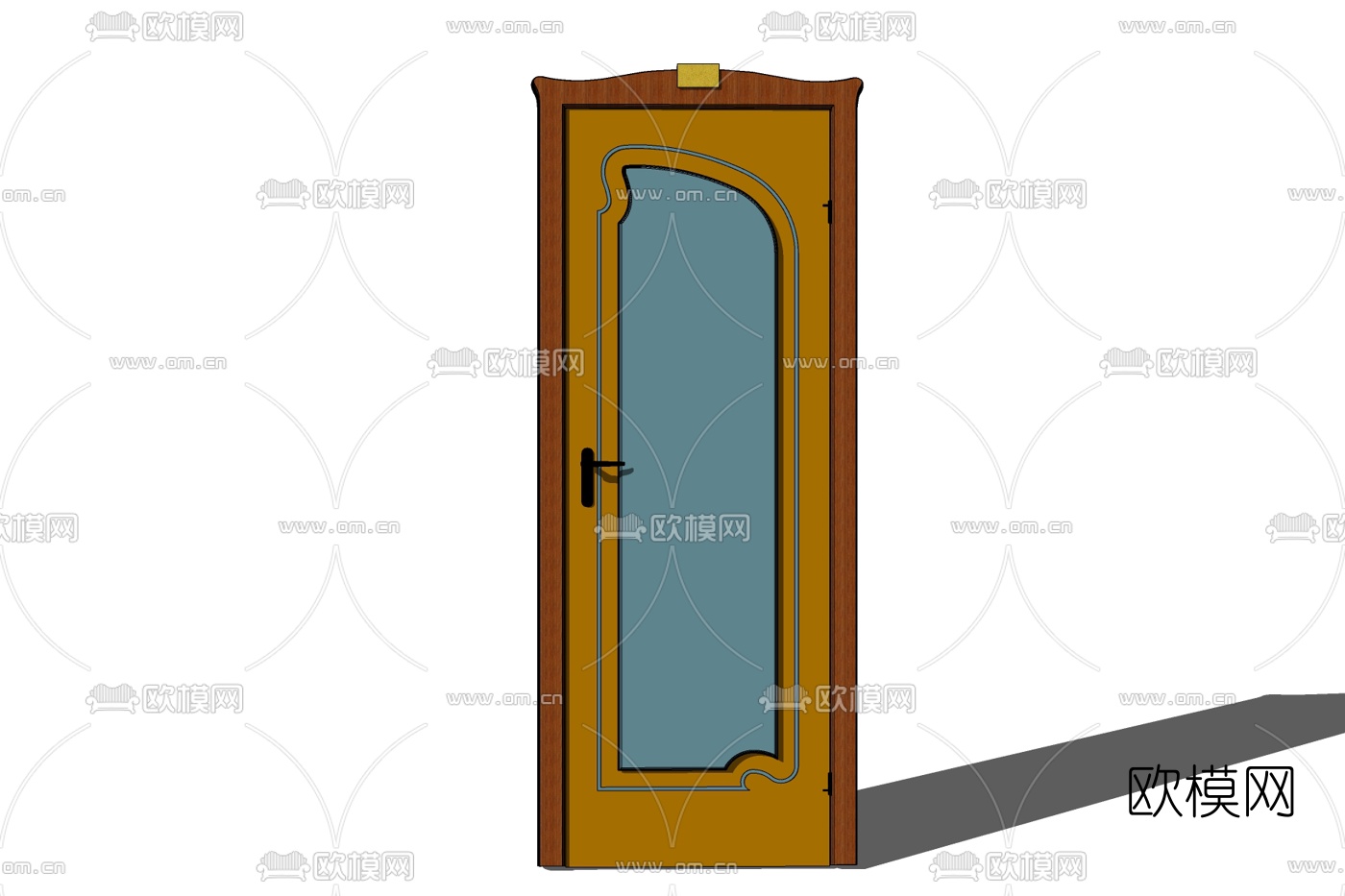 欧式实木平开门免费su模型下载