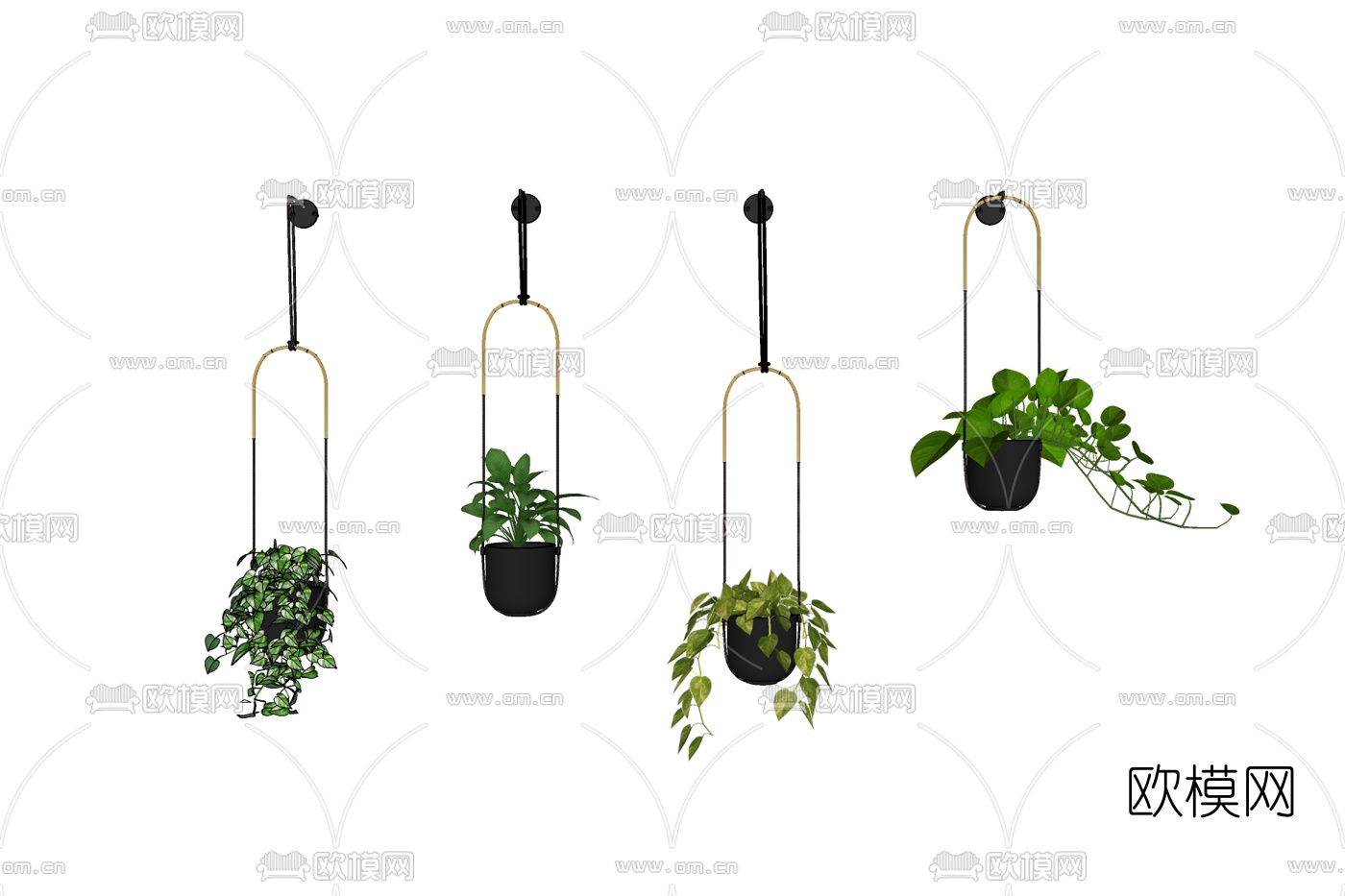 现代绿植盆栽免费su模型下载