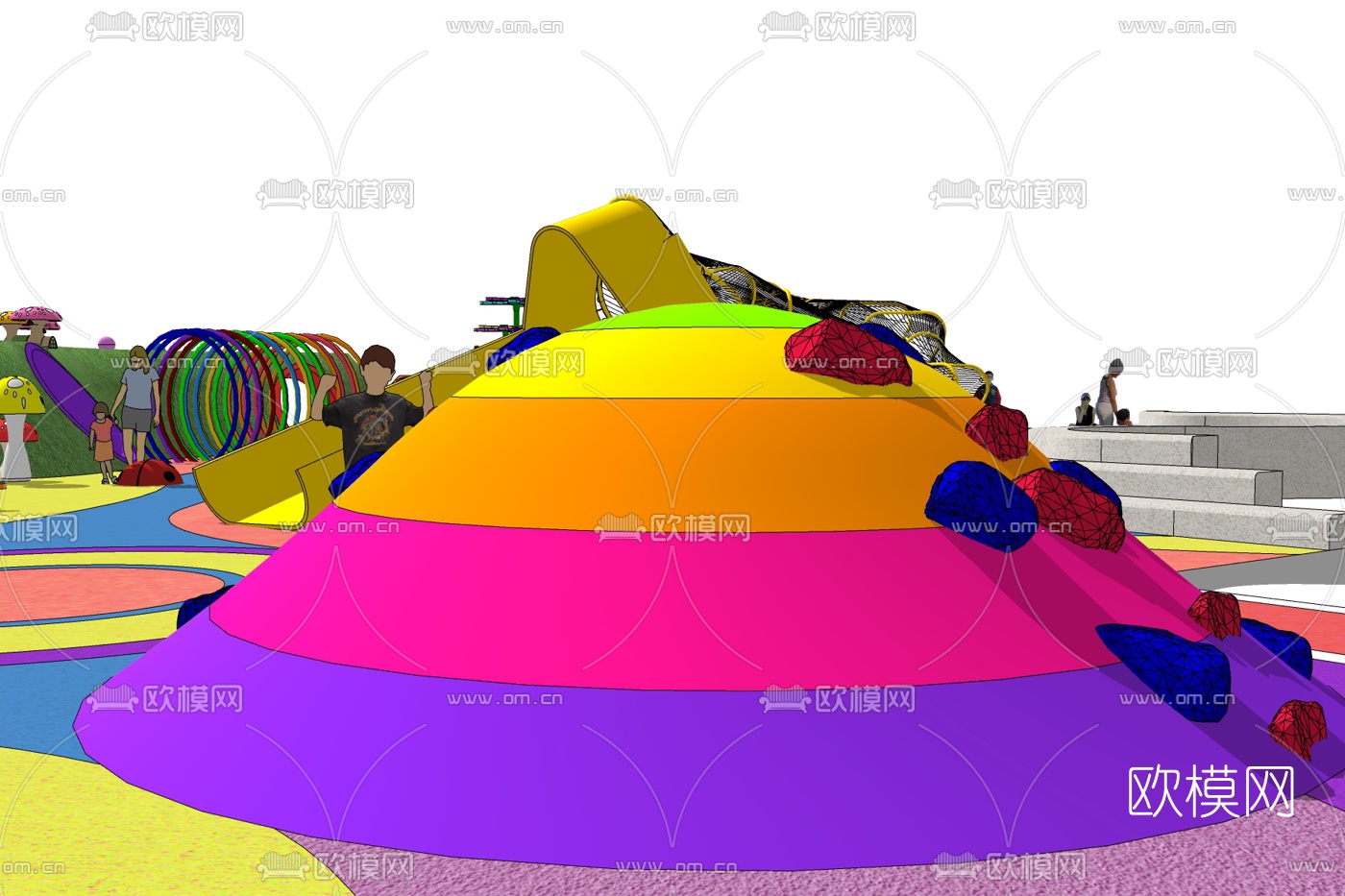 现代儿童游乐场免费su模型下载