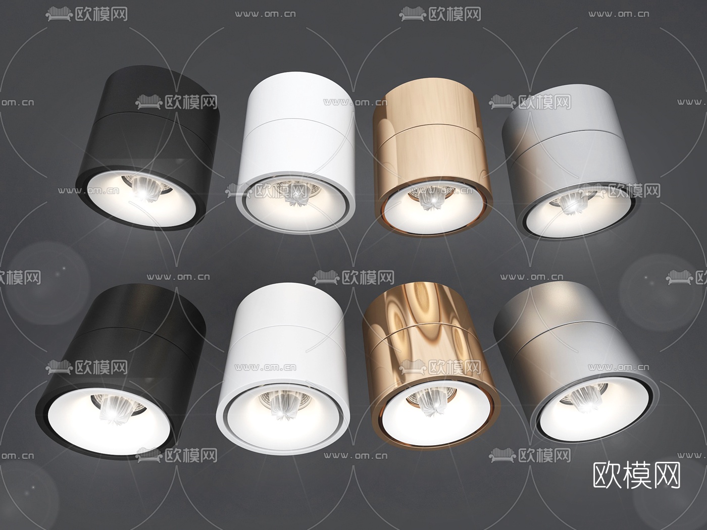 现代明装筒灯射灯3d模型下载