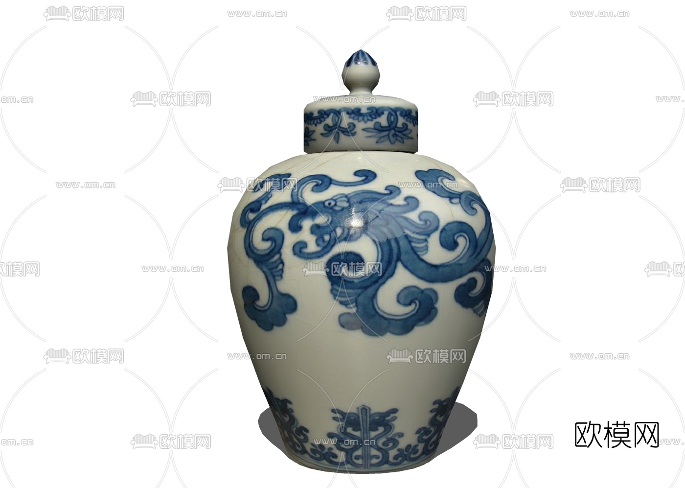 中式陶瓷罐免费su模型下载