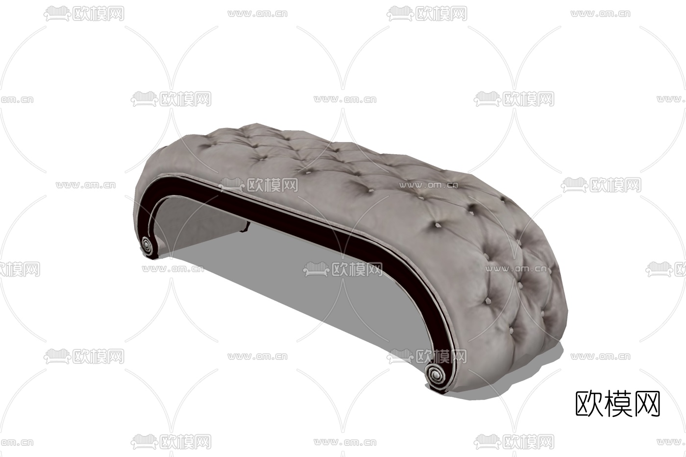 欧式布艺脚踏免费su模型下载