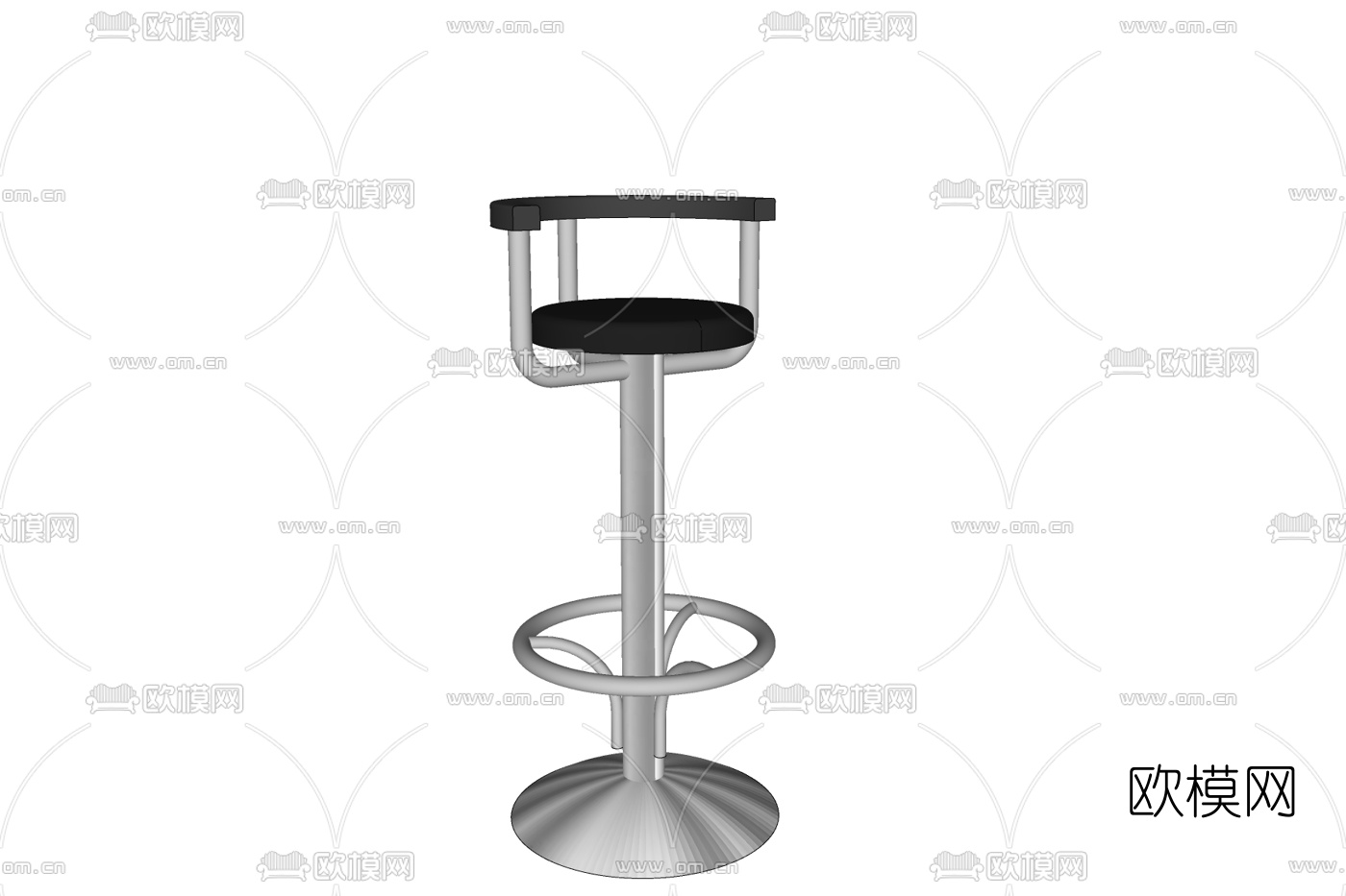 现代铁艺吧台椅免费su模型下载