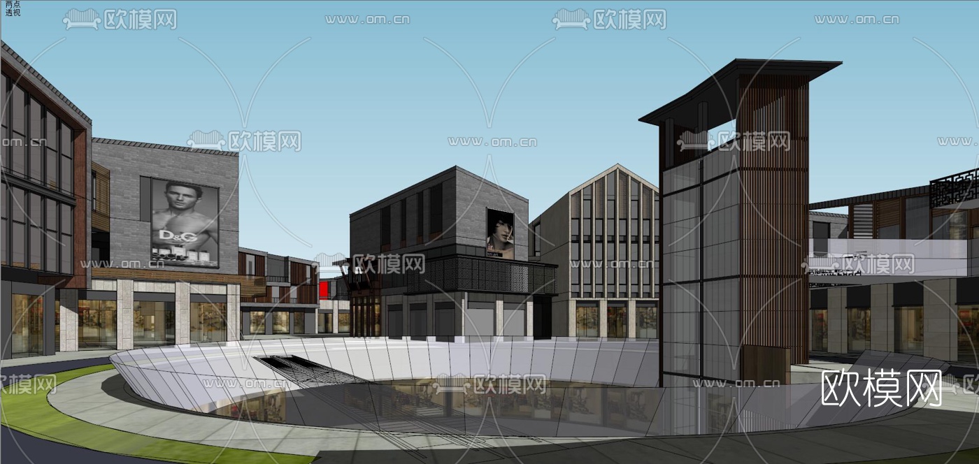 现代商业综合体su模型下载（渲染图8）