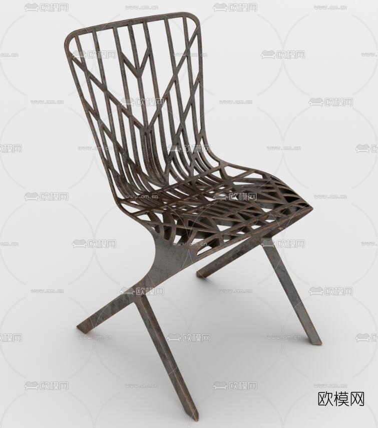 工业风镂空单椅3d模型下载