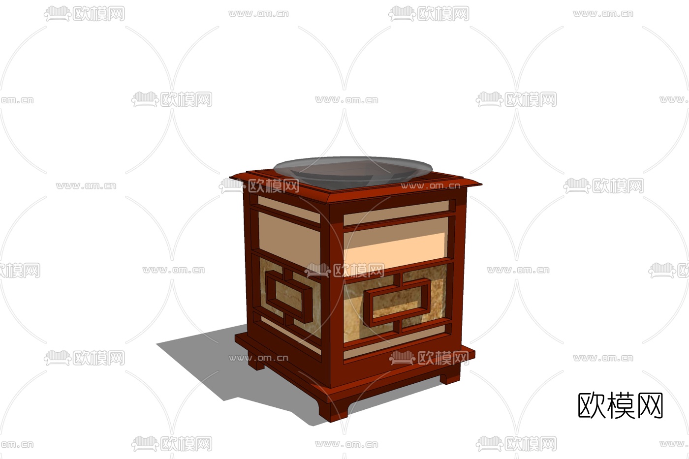 中式金属景观灯免费su模型下载