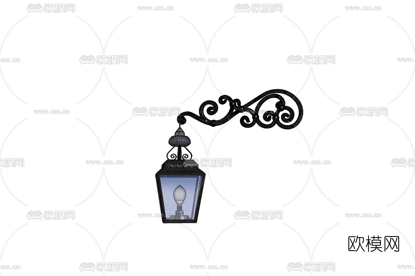 欧式铁艺壁灯免费su模型下载