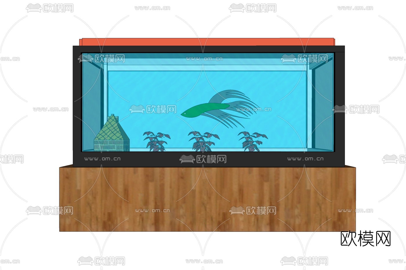 现代鱼缸免费su模型下载
