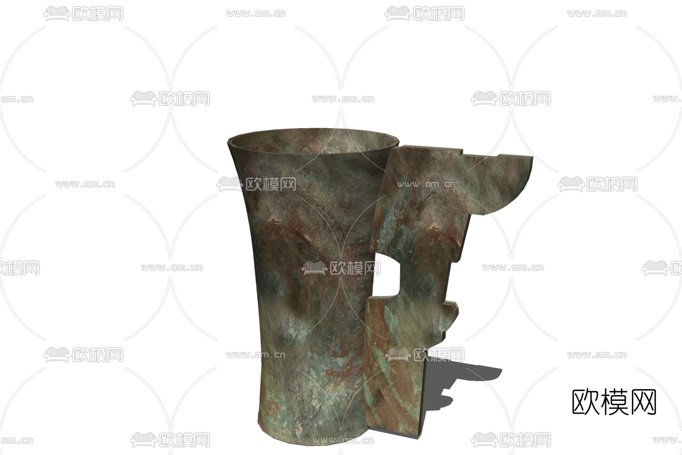 中式青铜鼎免费su模型下载