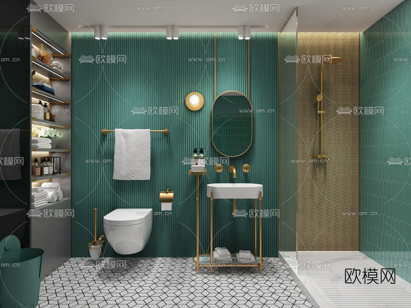 后现代卫生间浴室3d模型下载