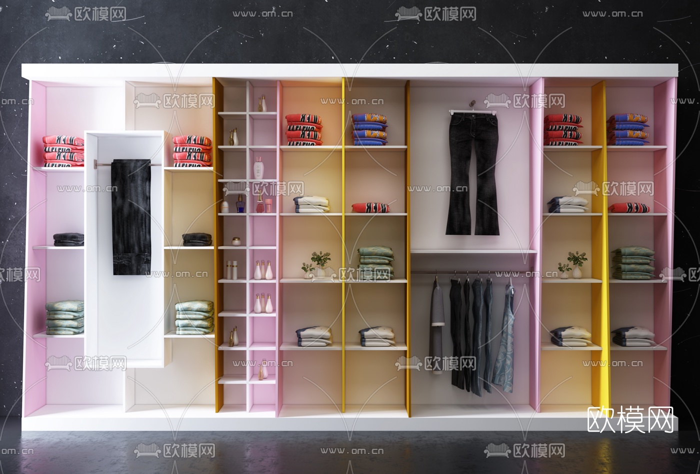 北欧多功能衣柜3d模型下载