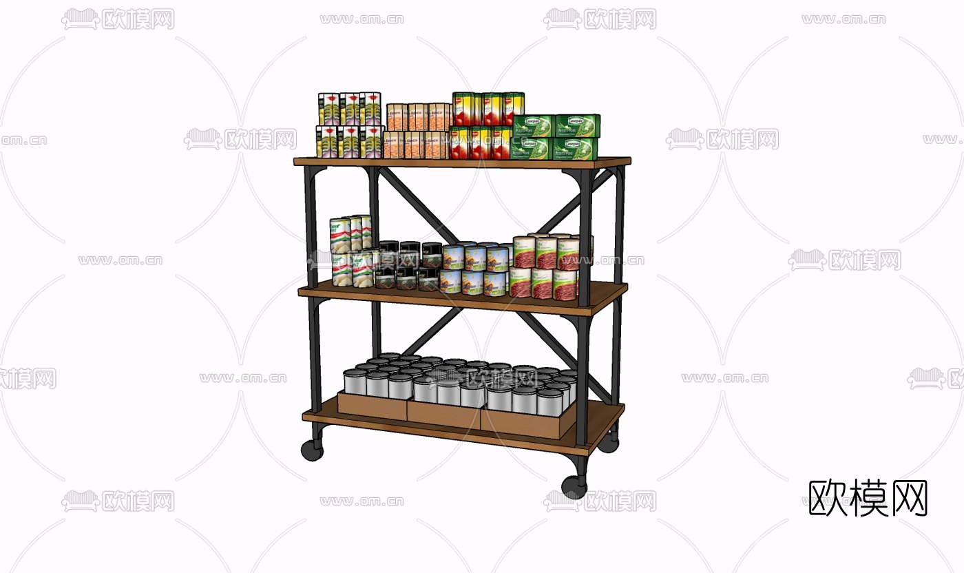 现代超市货架免费su模型下载