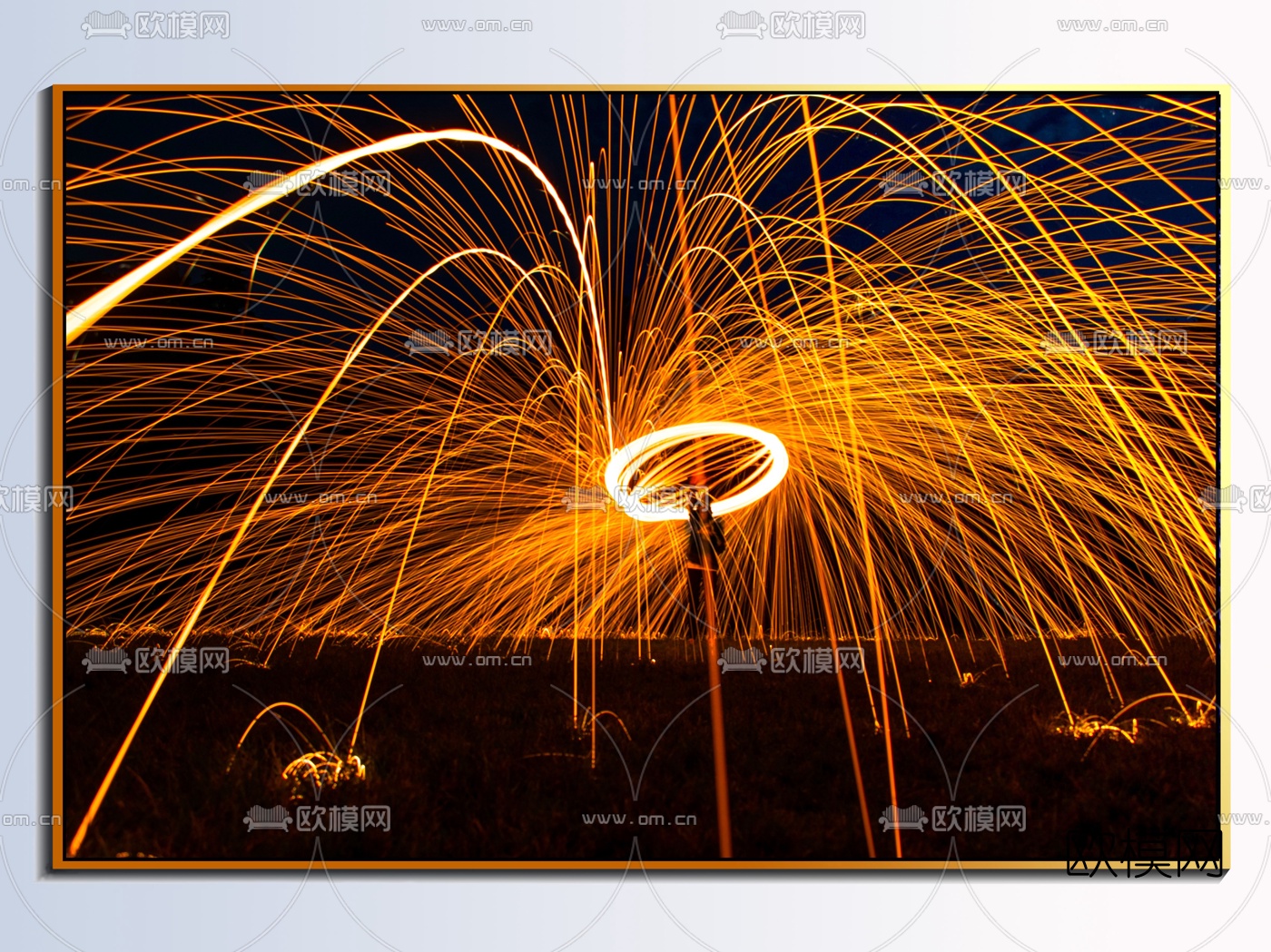 现代轻奢装饰画免费3d模型下载（渲染图2）