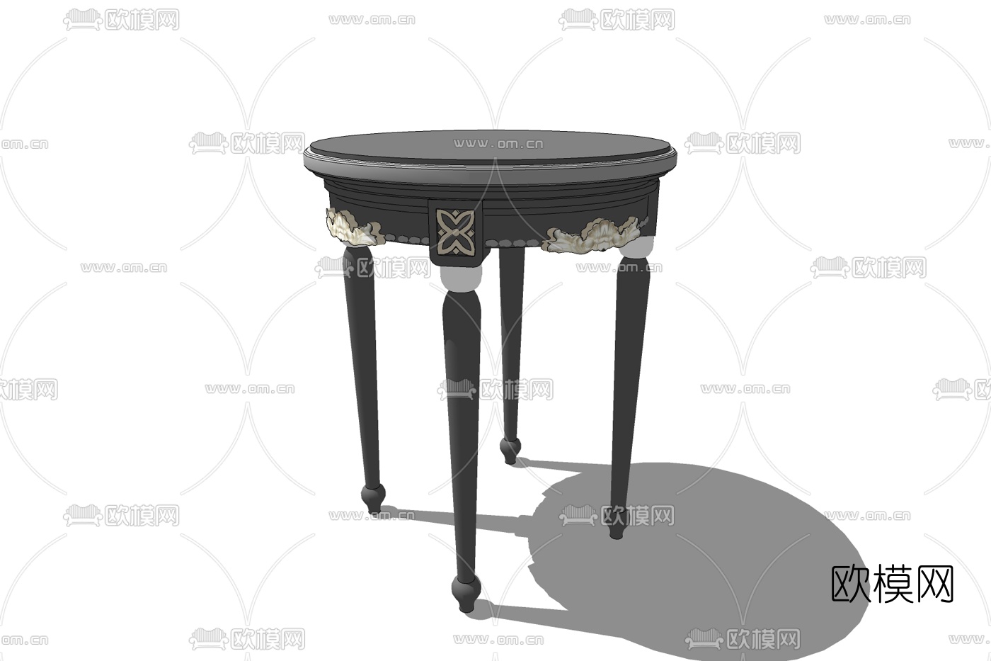 美式实木边几免费su模型