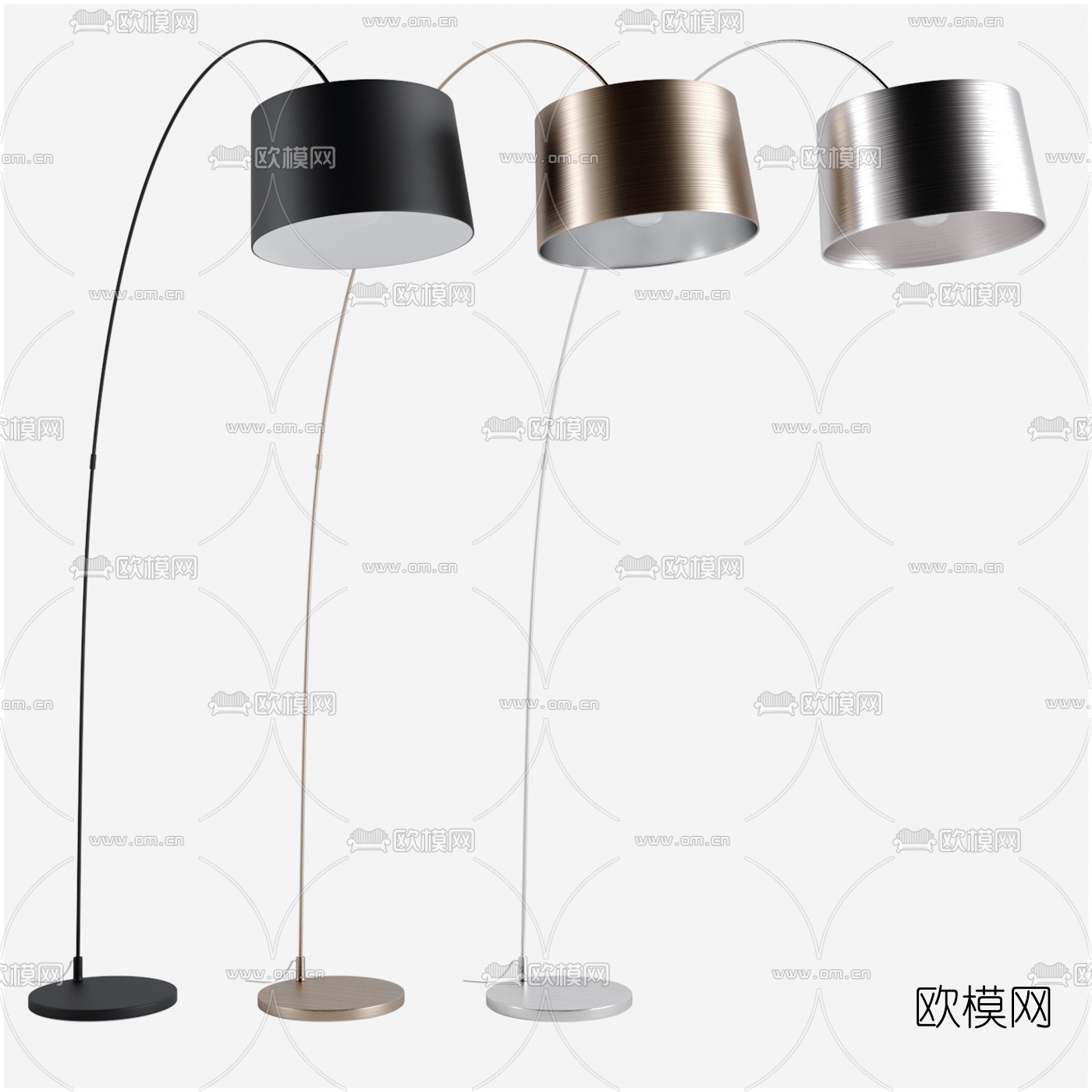 现代简约弯腰落地灯3d模型