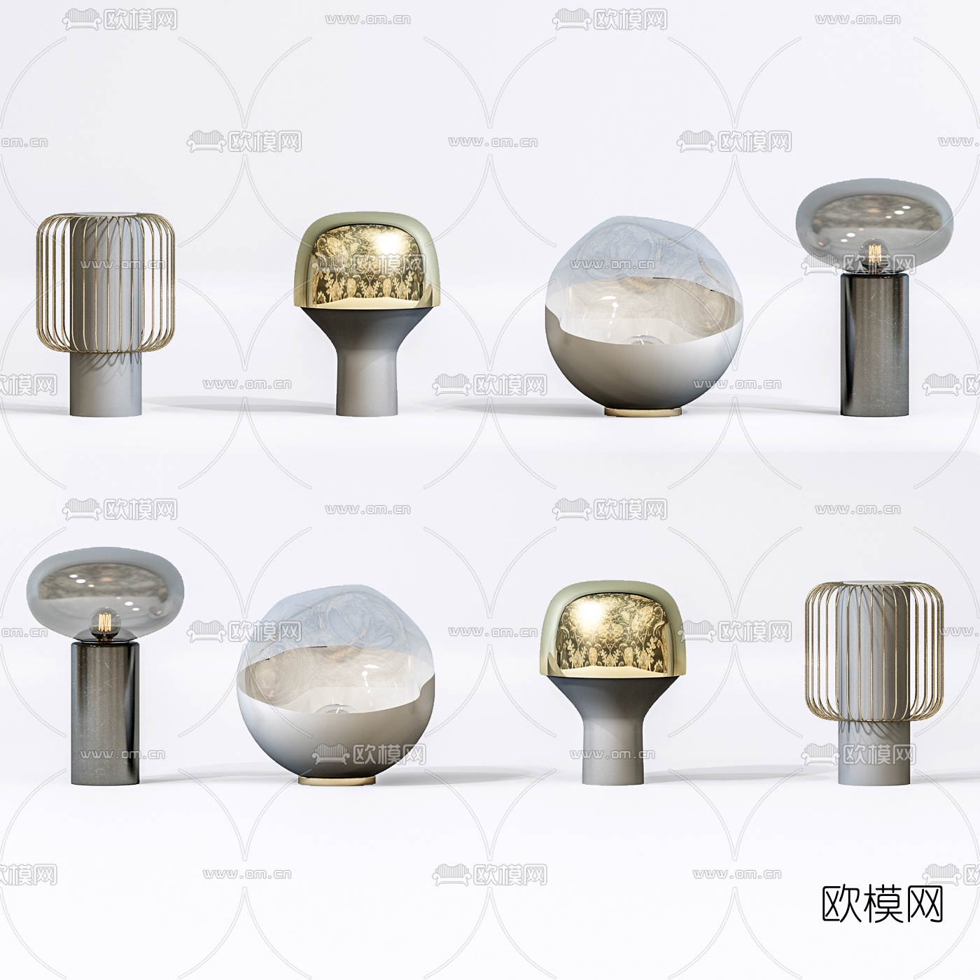 现代时尚台灯3d模型