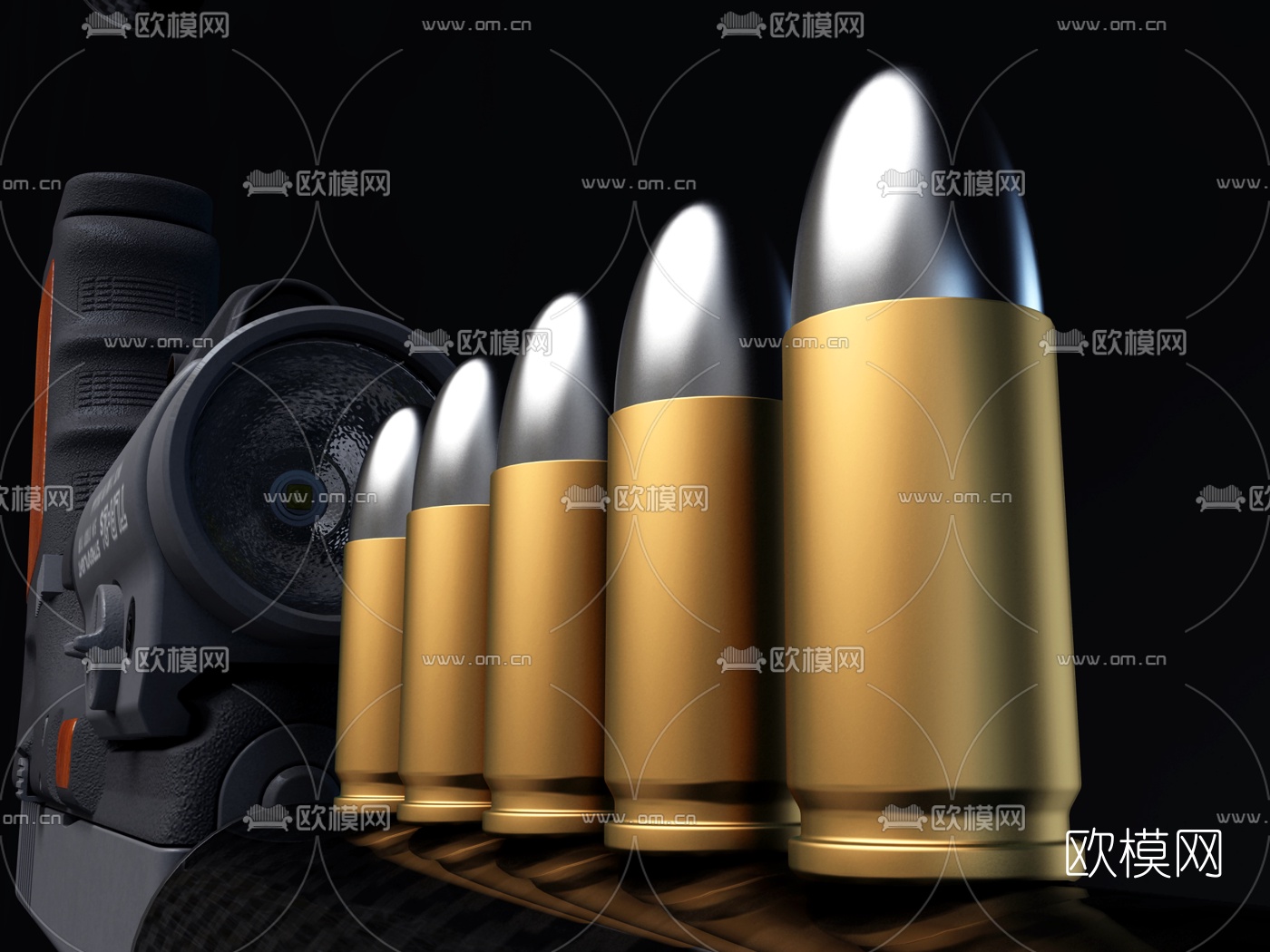 现代手枪3d模型下载（渲染图3）