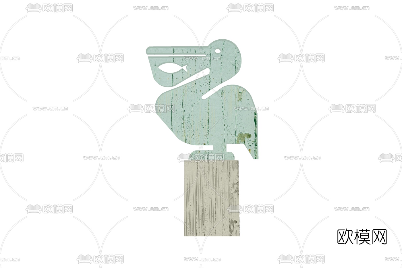 北欧丑小鸭积木摆件免费su模型下载