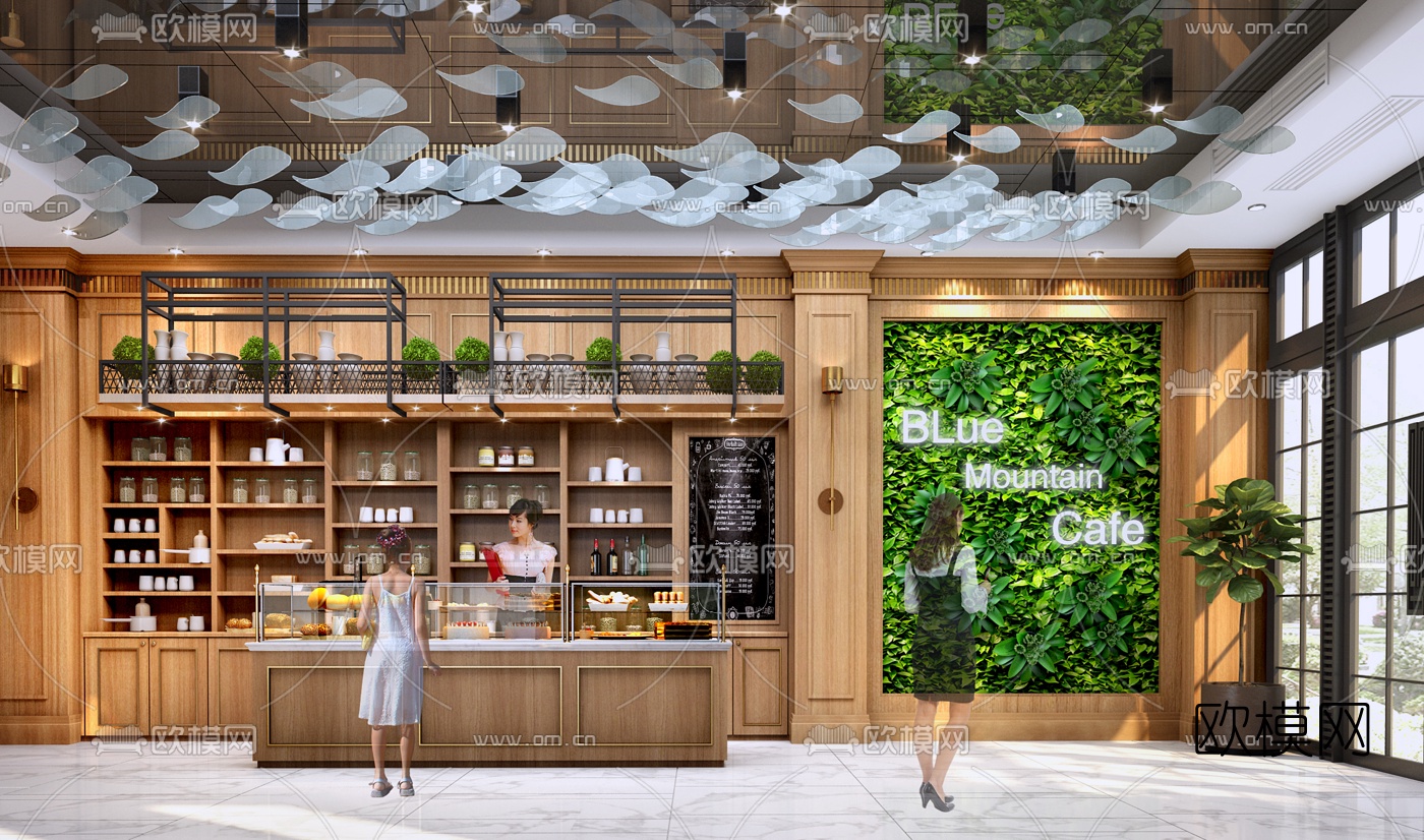 欧式咖啡厅3d模型下载（渲染图1）
