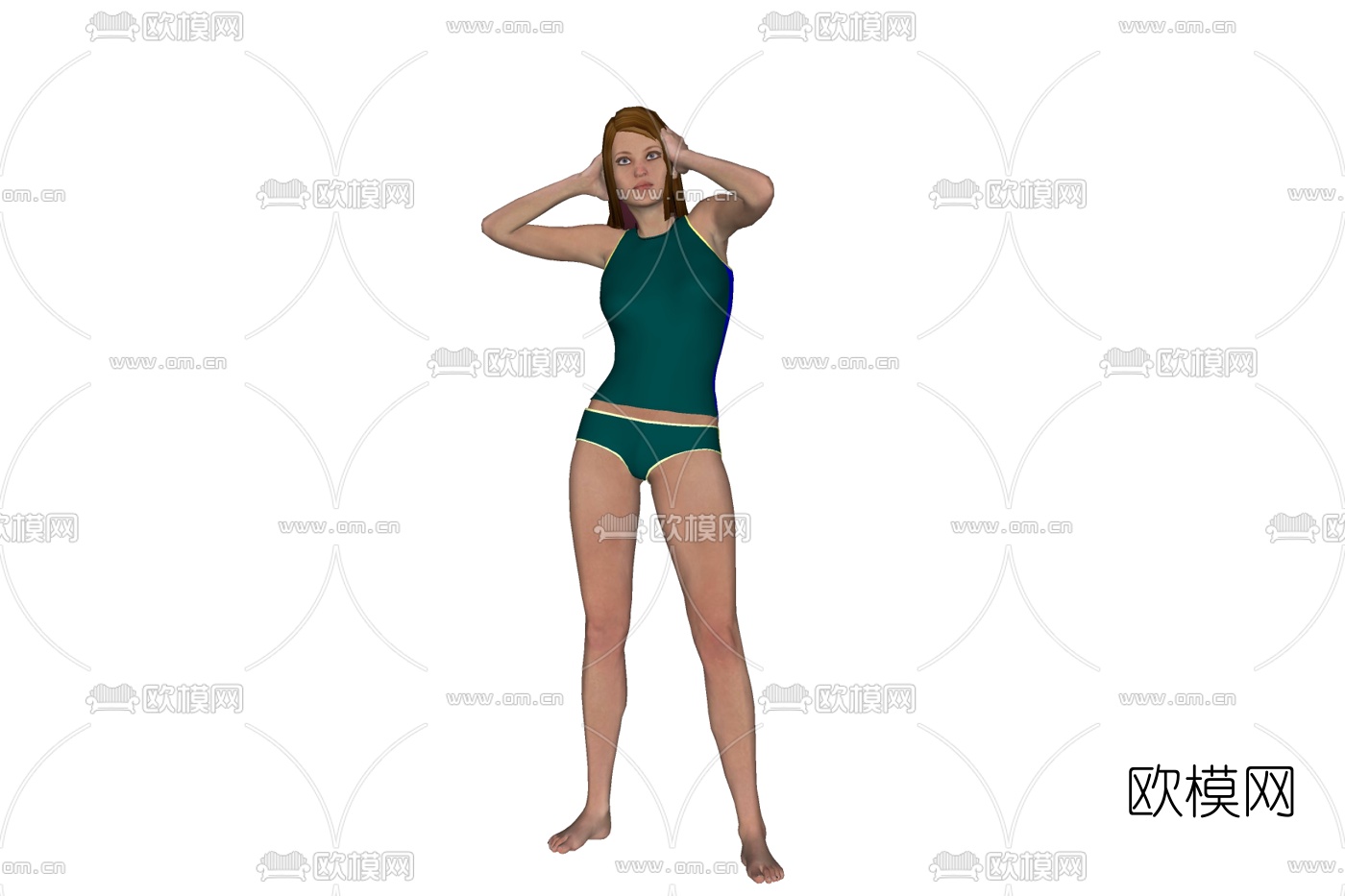 现代站姿女人免费su模型下载