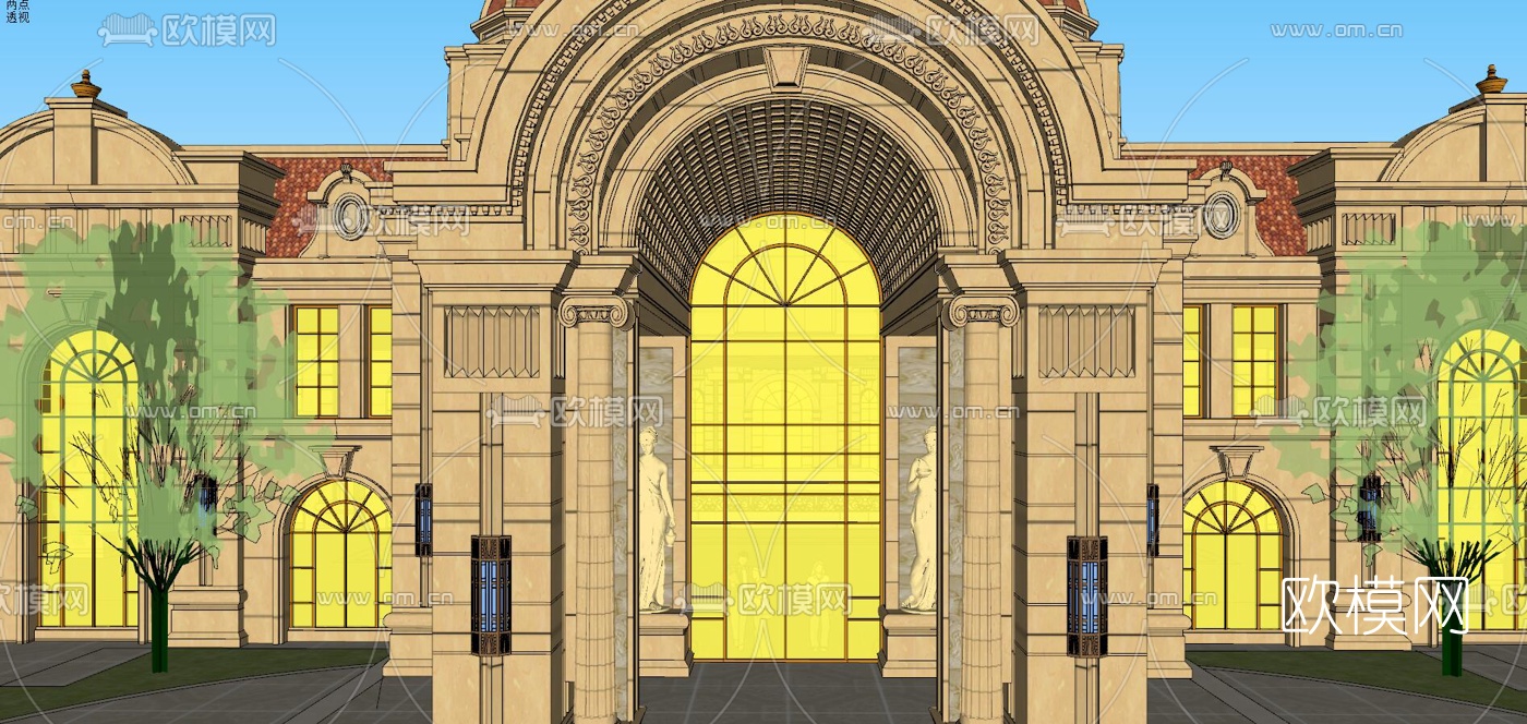 欧式酒店su模型下载（渲染图5）