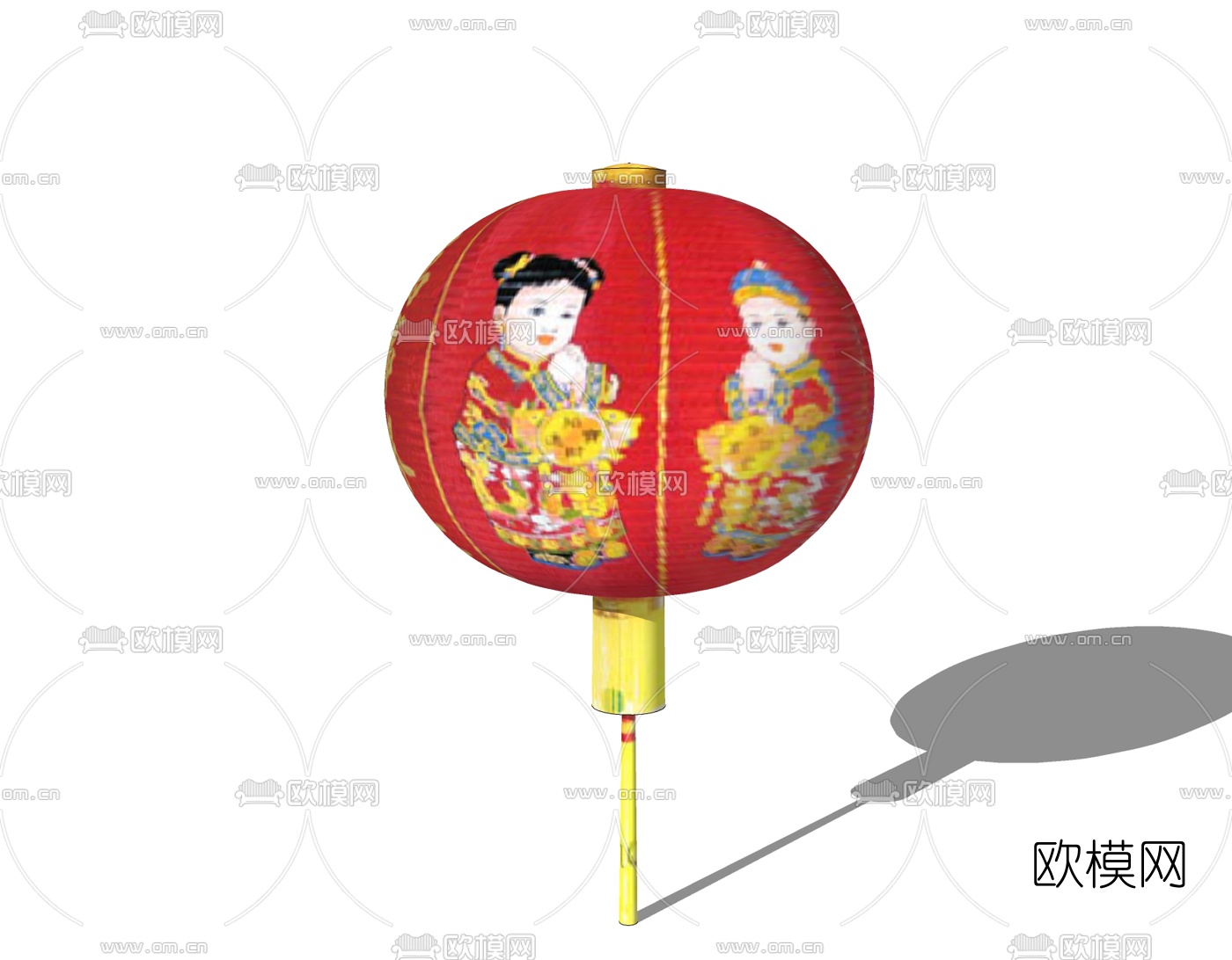 中式灯笼装饰灯免费su模型下载