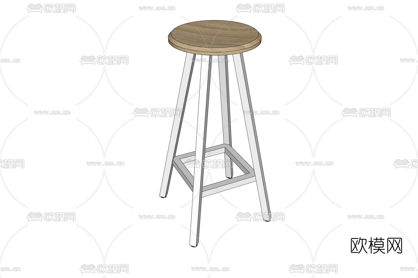 北欧吧台椅su模型下载