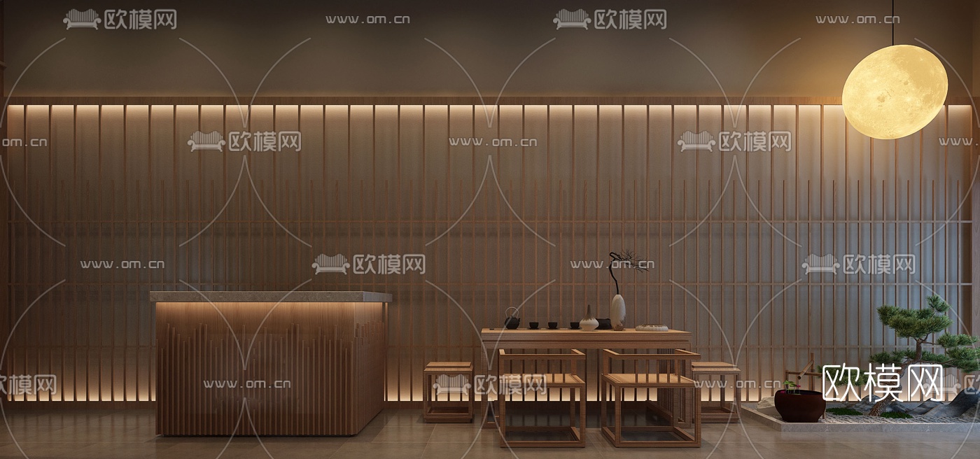 新中式茶室3d模型