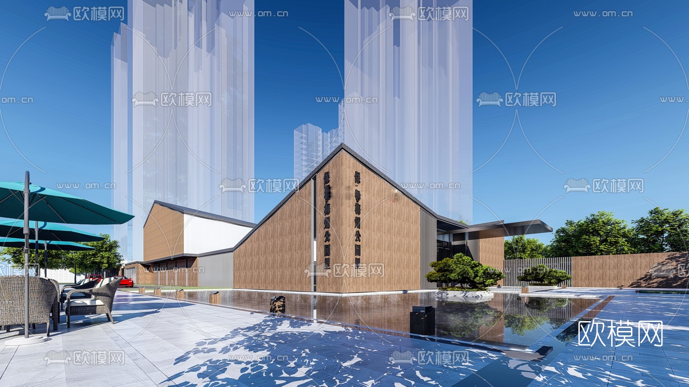 现代商业会所su模型