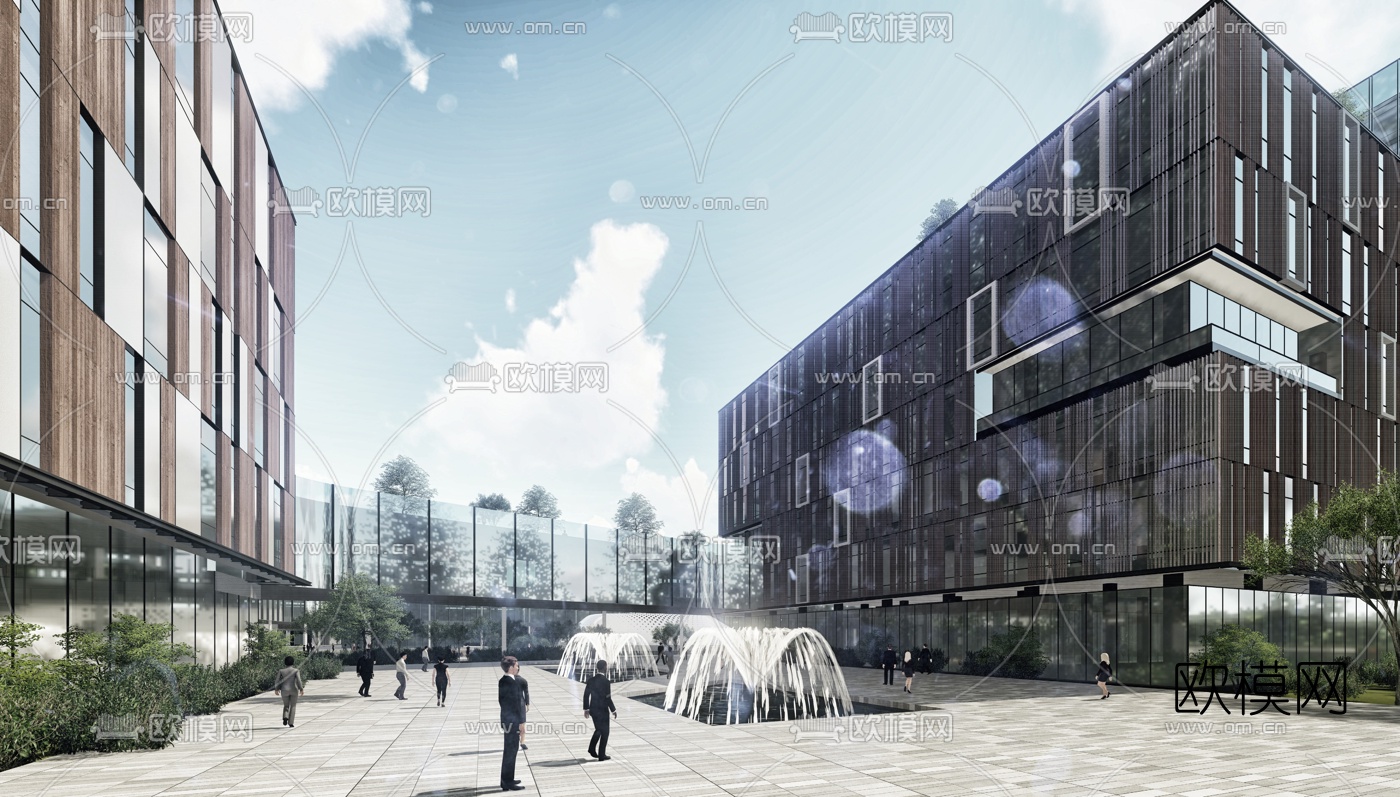 现代工业园规划su模型下载（渲染图4）