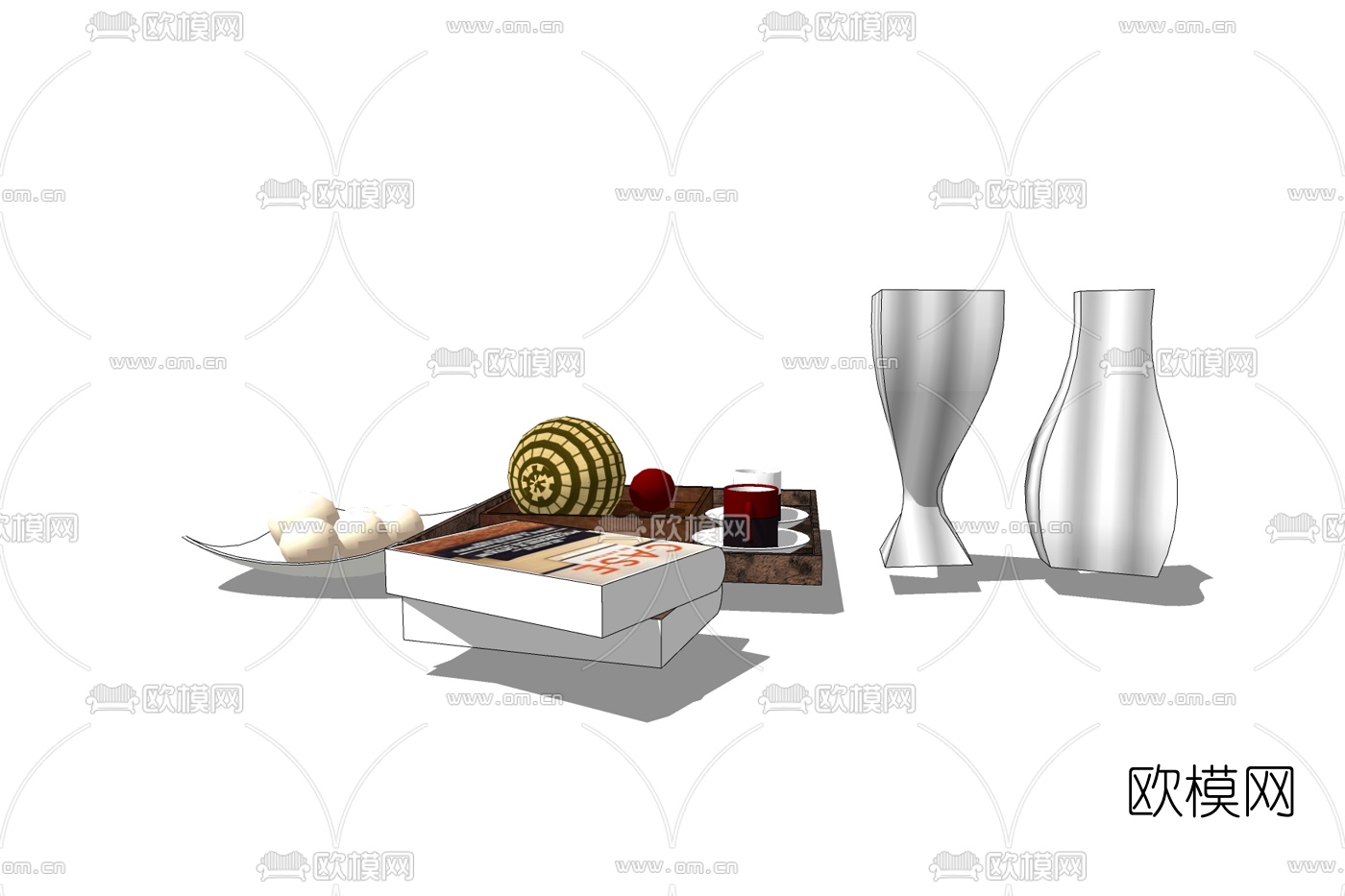 现代装饰品免费su模型下载