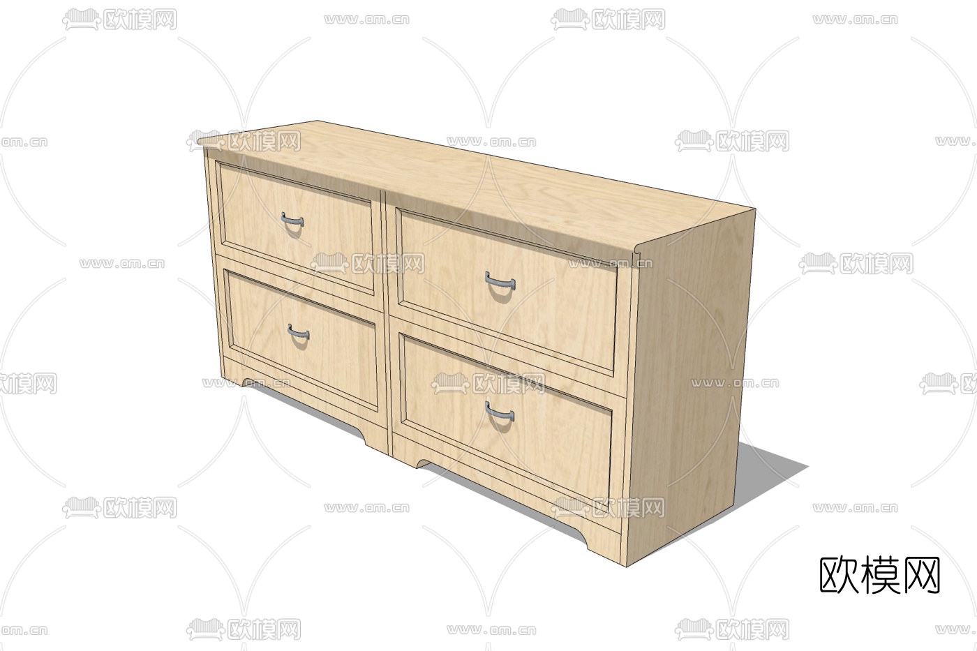 现代边柜免费su模型下载