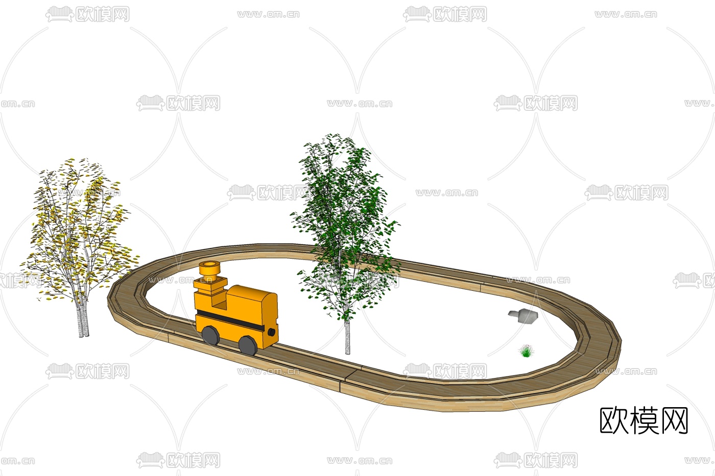 现代儿童火车玩具免费su模型下载