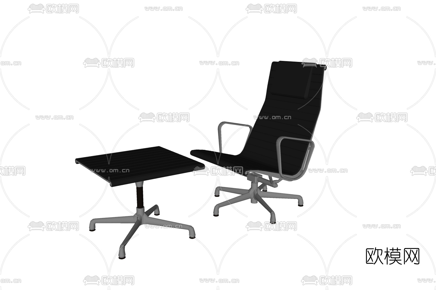 现代高背休闲椅免费su模型下载
