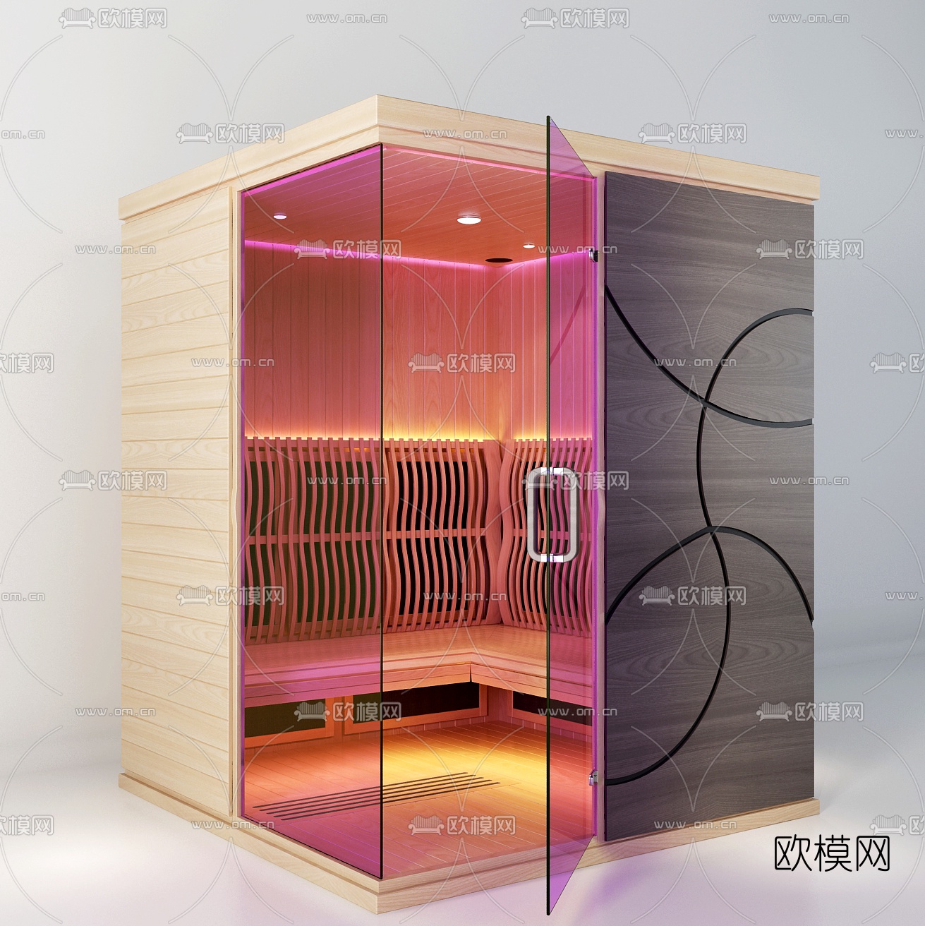 现代简易小型桑拿房3d模型下载（渲染图1）