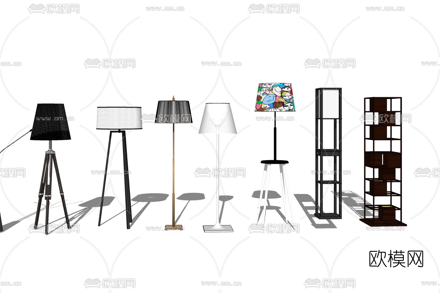 现代落地灯免费su模型下载