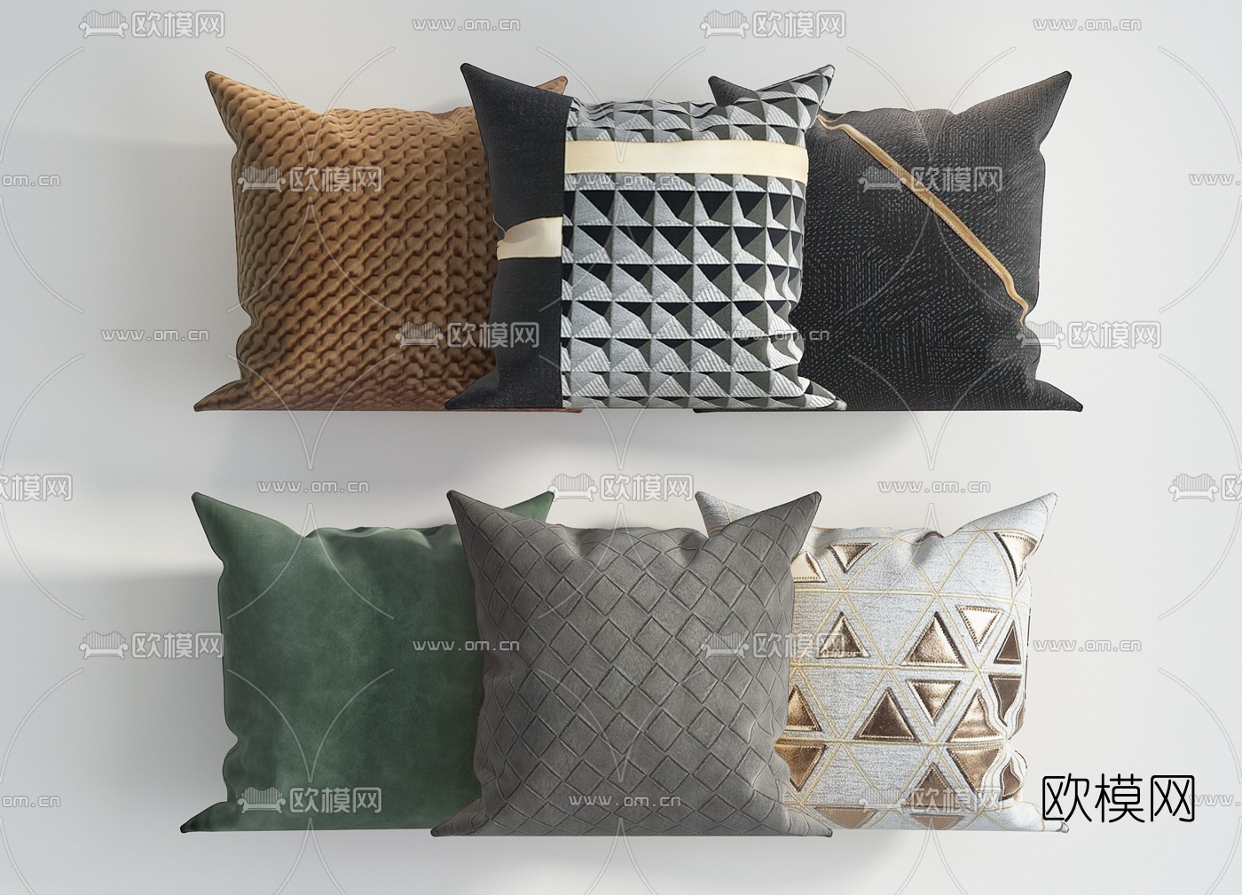 现代网格抱枕3d模型下载