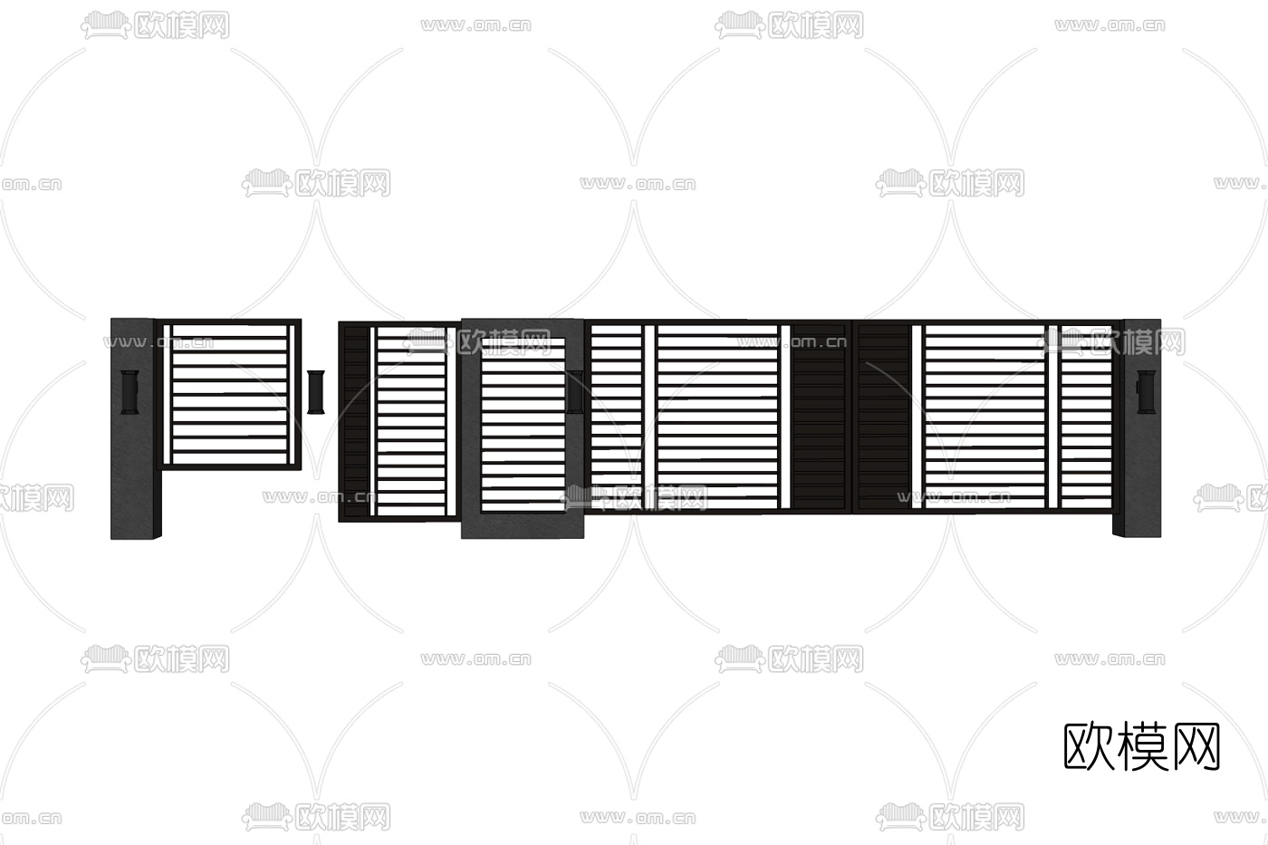 现代百叶窗免费su模型下载