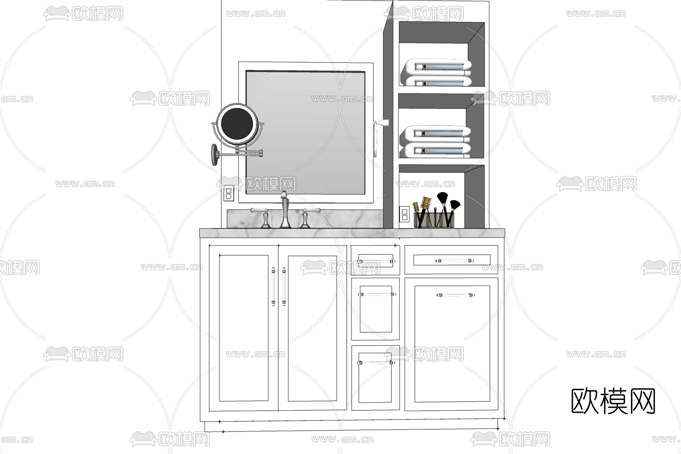现代台盆免费su模型
