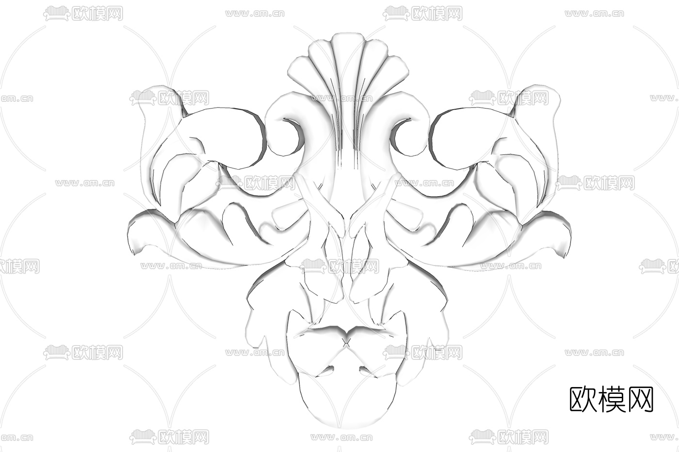 欧式石膏雕花免费su模型下载