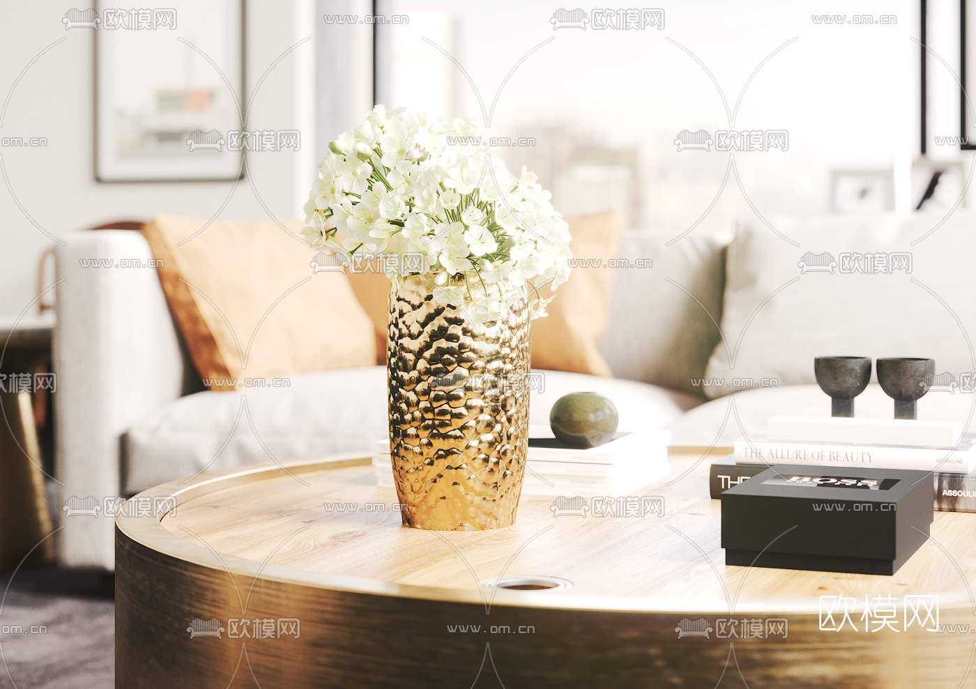 后现代布艺沙发组合3d模型