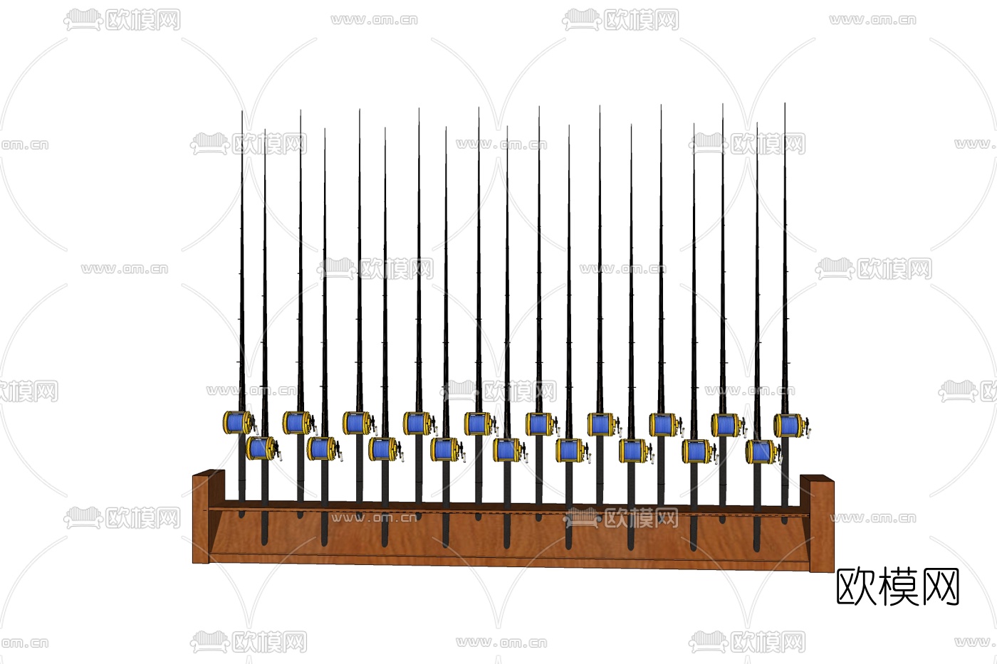 现代鱼竿免费su模型下载