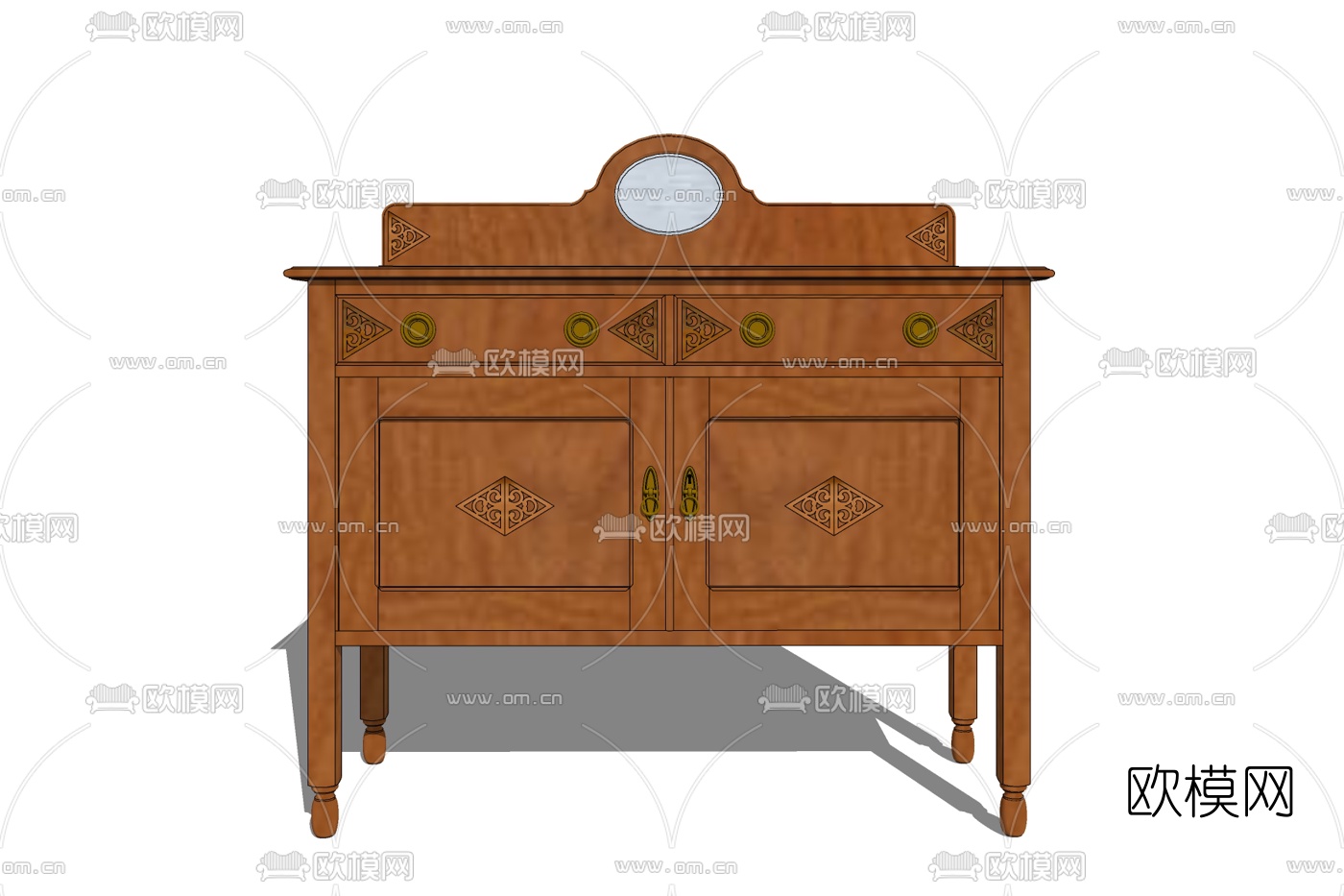 欧式实木浴室柜免费su模型下载