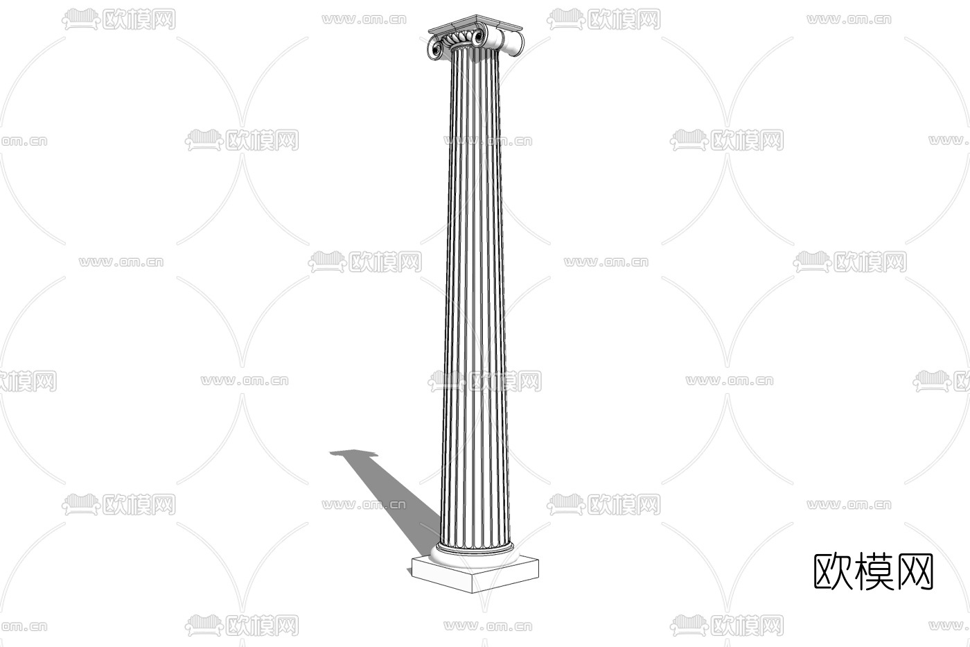 欧式石膏罗马柱免费su模型下载