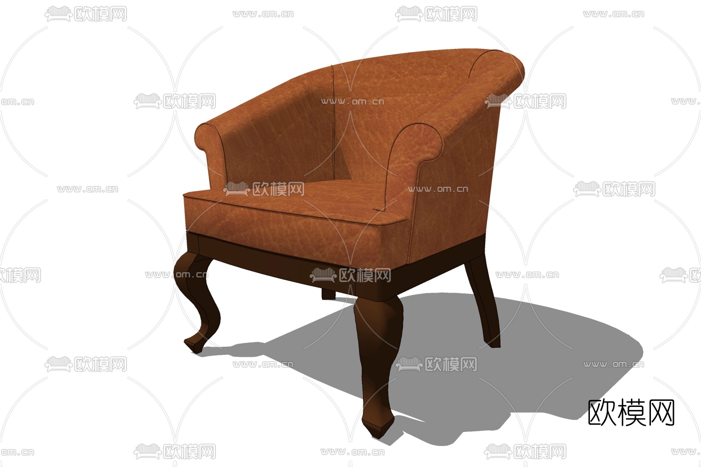 欧式布艺休闲椅免费su模型下载
