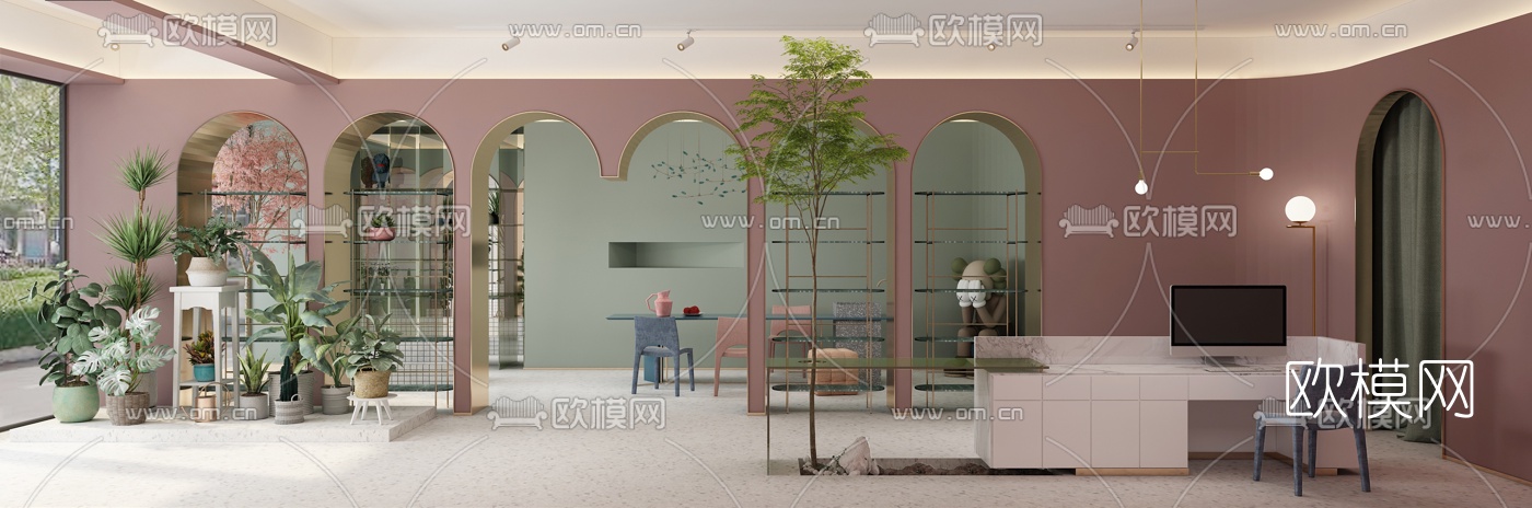 北欧花店3d模型下载（渲染图1）